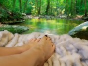 Massage oil on beautiful feet