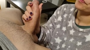 Christmas Blowjob - Deepthroat and Close Up Cum Swallow