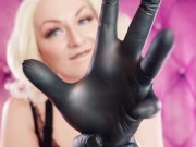 wearing extra small nitrile gloves - GLOVES FETISH video