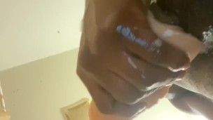 Big black dick pumping tight white pocket pussy