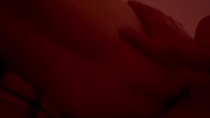 Cumming on her thigh
