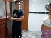 My stepmother sucks my cock in the kitchen 2/16