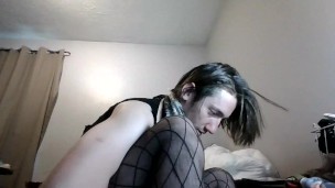 Homemade Self Chastity Pantyhose