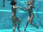 Pretty hot hotties Cruz and Jessica swim naked together 12/16