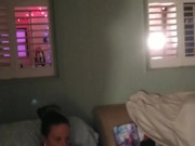 Girl Watches Guy Jerking Off While She Plays Video Games In Her Bra and Panties