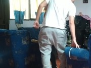 I catch my stepsister fucking her boyfriend in the living room 16/16