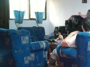 I catch my stepsister fucking her boyfriend in the living room 7/16