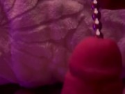 Steel sounding rod in thick white cock