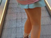 OUTDOOR RED HAIR BITCH walking with a PLUG and MASTURBATING in the DRESSING ROOM 1/16