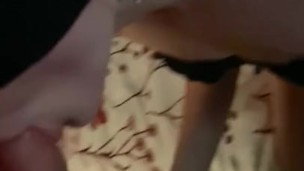 Cute blonde girl takes my cock in her mouth blindfolded