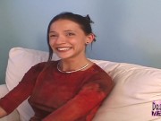 Stunning Brunette Gets Naked For The First Time On Film 4/16