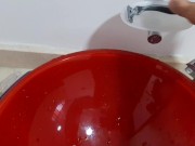 He interrupts in my bathroom to give me a delicious blowjob 1/16