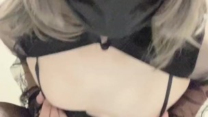 でか尻チャイナコス女装娘、メスイキアナニー