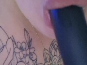 Sucking my toy with my cum on it