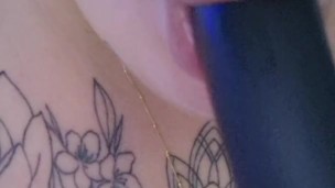 Sucking my toy with my cum on it