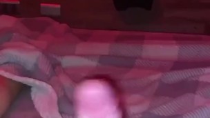 femboy jerking off and cum at night