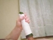 goin off on my cock with a damn cucumber IDK how i havn't done this before 3/16