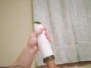 goin off on my cock with a damn cucumber IDK how i havn't done this before 4/16