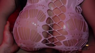 Super Wet TITFUCK In Sexy Lingerie, Oil, Bouncing Tits & Cumshot