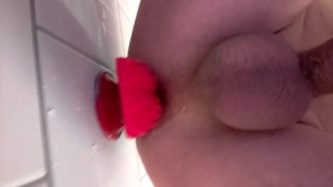 Cute Gay boy trys his new toys dildo in shower Part 1