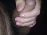 Masturbating my boyfriend while we're home alone, he has a thick dick😋 16/16