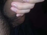 Masturbating my boyfriend while we're home alone, he has a thick dick😋 4/16