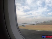 Asian teen GF grabs BFs crotch on a plane and fucked him once they arrived at the hotel 8/16