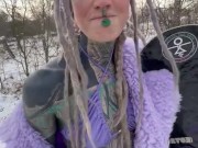 Anuskatzz sexy im Winter Schnee - Lautstärke an - Täglicher heißer content wartet in meinem OF 16/16