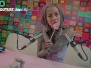 Anuskatzz eats a XXL lollipop in ASMR style - sexy foodsounds - candy muckbang 13/16