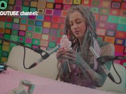 Anuskatzz eats a XXL lollipop in ASMR style - sexy foodsounds - candy muckbang 7/16