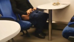 Risky jerking in train. Almost got caught