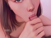 Cute animated Asian teen blowjob and swallows - real person animated 8/16