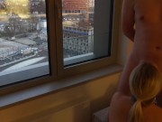 Your favorite BIG ASS is back | PAWG GF gets fucked HARD in DOGGY in front of window