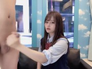 【MM号】マジックミラーでお外丸見え仁王立ち手コキする日本素人美女/亀頭責め/寸止め/JKコスプレ【ゆなぱんちゃんねる】 2/16
