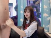 【MM号】マジックミラーでお外丸見え仁王立ち手コキする日本素人美女/亀頭責め/寸止め/JKコスプレ【ゆなぱんちゃんねる】 5/16