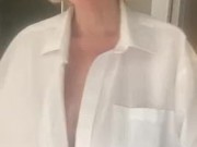 Husbands white shirt and satin panties - Screenshot 1 of 16 - Mature