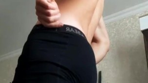 hot slim teen with veiny cock is jerking in front of cam