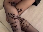 Cum on nylon leggs 8/16