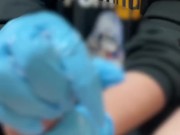 ゴム手袋で手コキ❤︎痴女ギャルは射精後もシゴき続けて男の潮吹きで笑っちゃう❤︎#156【HJJ】 4/16