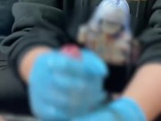 ゴム手袋で手コキ❤︎痴女ギャルは射精後もシゴき続けて男の潮吹きで笑っちゃう❤︎#156【HJJ】 6/16