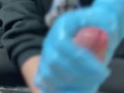 ゴム手袋で手コキ❤︎痴女ギャルは射精後もシゴき続けて男の潮吹きで笑っちゃう❤︎#156【HJJ】 7/16