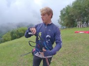 SQUIRTING while PARAGLIDING in 2200 m above the sea ( 7000 feet ) 2/16
