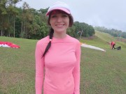 SQUIRTING while PARAGLIDING in 2200 m above the sea ( 7000 feet ) 4/16