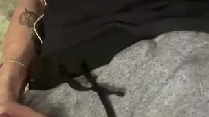 HANDICAPPED STRAIGHT BIG WHITE DICK in bed solo jerk