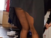 My Step Sis Vacuum Cleaning while I Watch - UPSKIRT No PANTIES No BRA 12/16