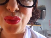 Office Obsession, The naked secretary in the office puts on nylon, underwear, stockings, office 11 1 16/16