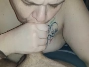 Morning blowjob cuming in wife's panties 9/16