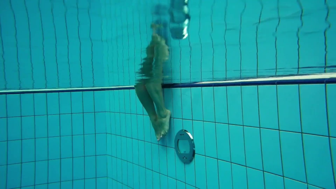 Cute teen Deniska swimming naked in the pool - RedTube