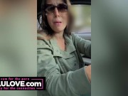 Shy babe masturbating with vibrator then gets out in parking lot for big orgasm finish and flashing spreads - Lelu Love 14/16