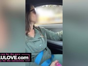 Shy babe masturbating with vibrator then gets out in parking lot for big orgasm finish and flashing spreads - Lelu Love 7/16